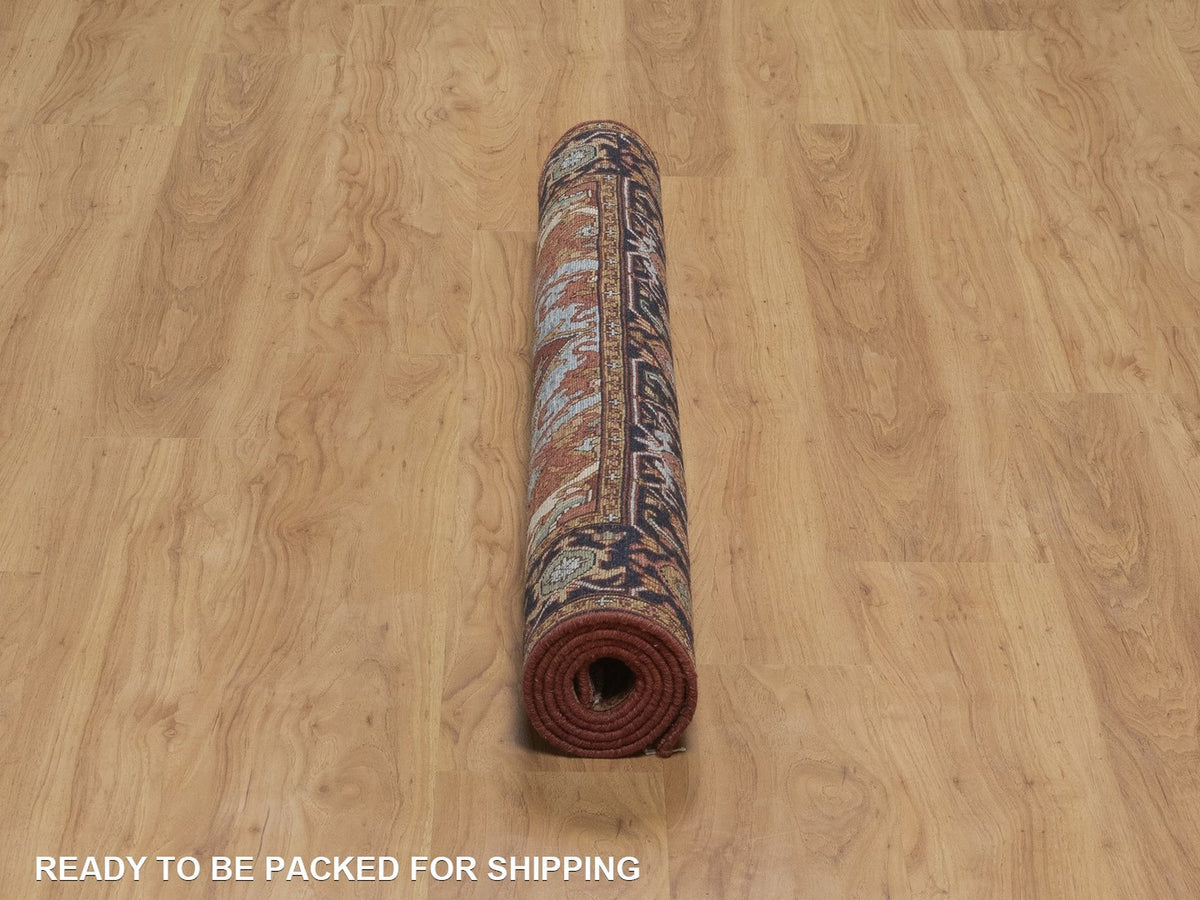 Heriz Heriz hand-knotted wool rug in Red, 4'1" x 6'1", SKU O092796 (view 6)