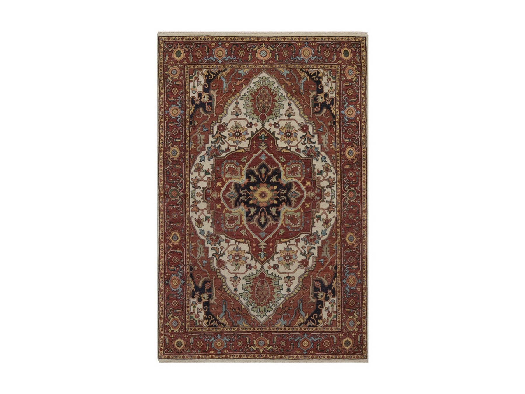 Heriz Heriz hand-knotted wool rug in Ivory, 3'11" x 6', SKU O092797