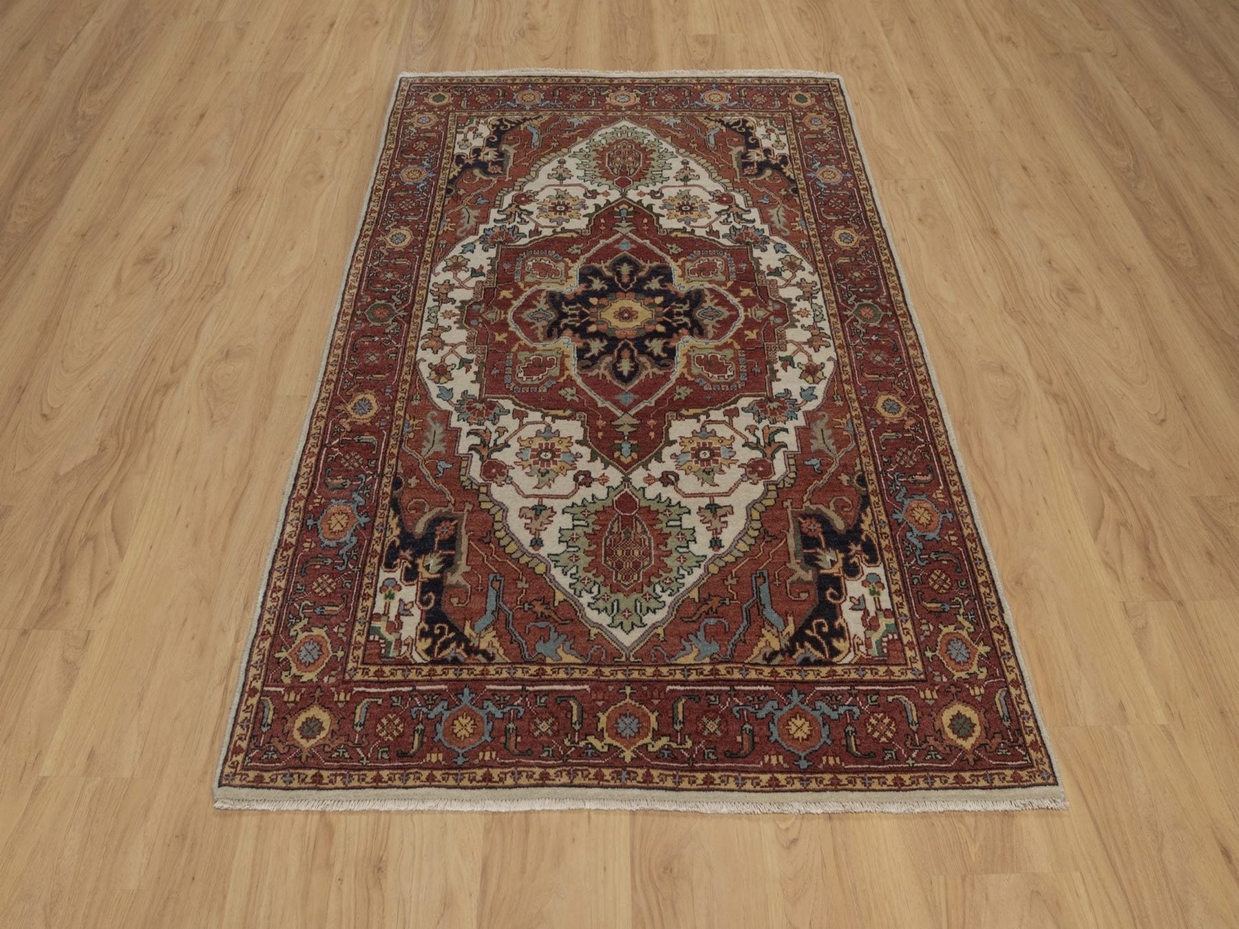 Heriz Heriz hand-knotted wool rug in Ivory, 3'11" x 6', SKU O092797 (view 2)