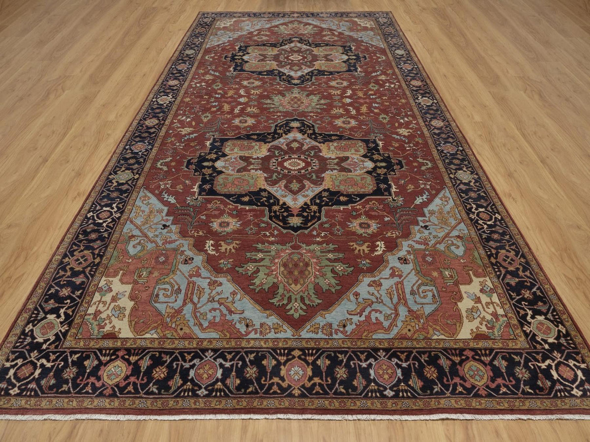 Heriz Heriz hand-knotted wool rug in Red, 7'10" x 16', SKU O092799 (view 2)