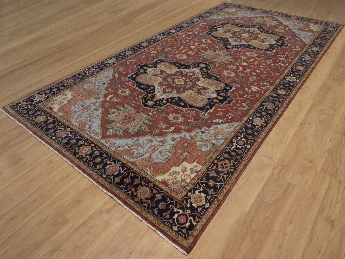Heriz Heriz hand-knotted wool rug in Red, 7'10" x 16', SKU O092799 (view 3)