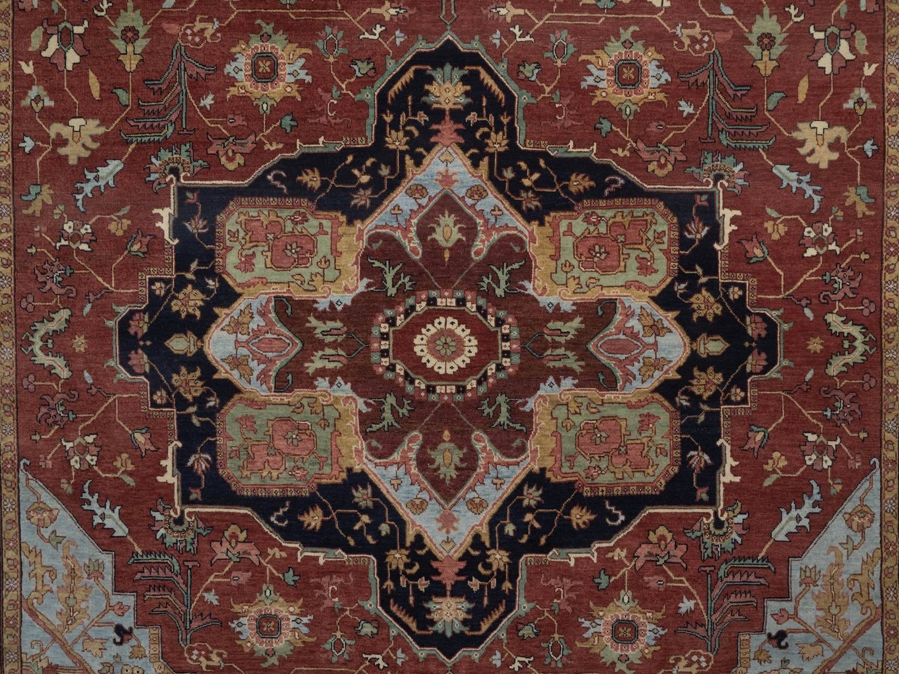 Heriz Heriz hand-knotted wool rug in Red, 7'10" x 16', SKU O092799 (view 8)