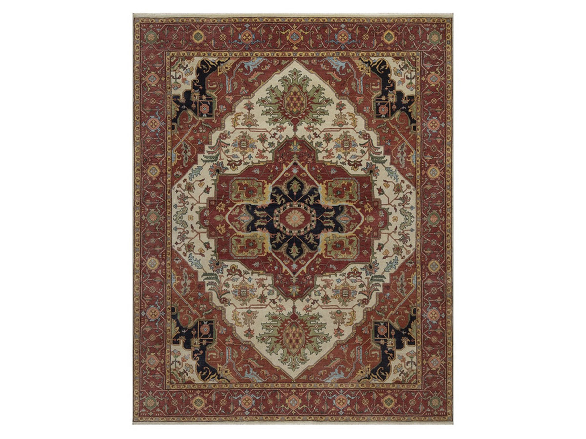 Heriz Heriz hand-knotted wool rug in Ivory, 7'10" x 10'1", SKU O092800