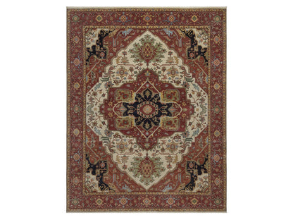 Heriz Heriz hand-knotted wool rug in Ivory, 7'10" x 10'1", SKU O092800