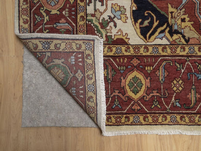 Heriz Heriz hand-knotted wool rug in Ivory, 7'10" x 10'1", SKU O092800 (view 4)