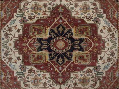 Heriz Heriz hand-knotted wool rug in Ivory, 7'10" x 10'1", SKU O092800 (view 8)