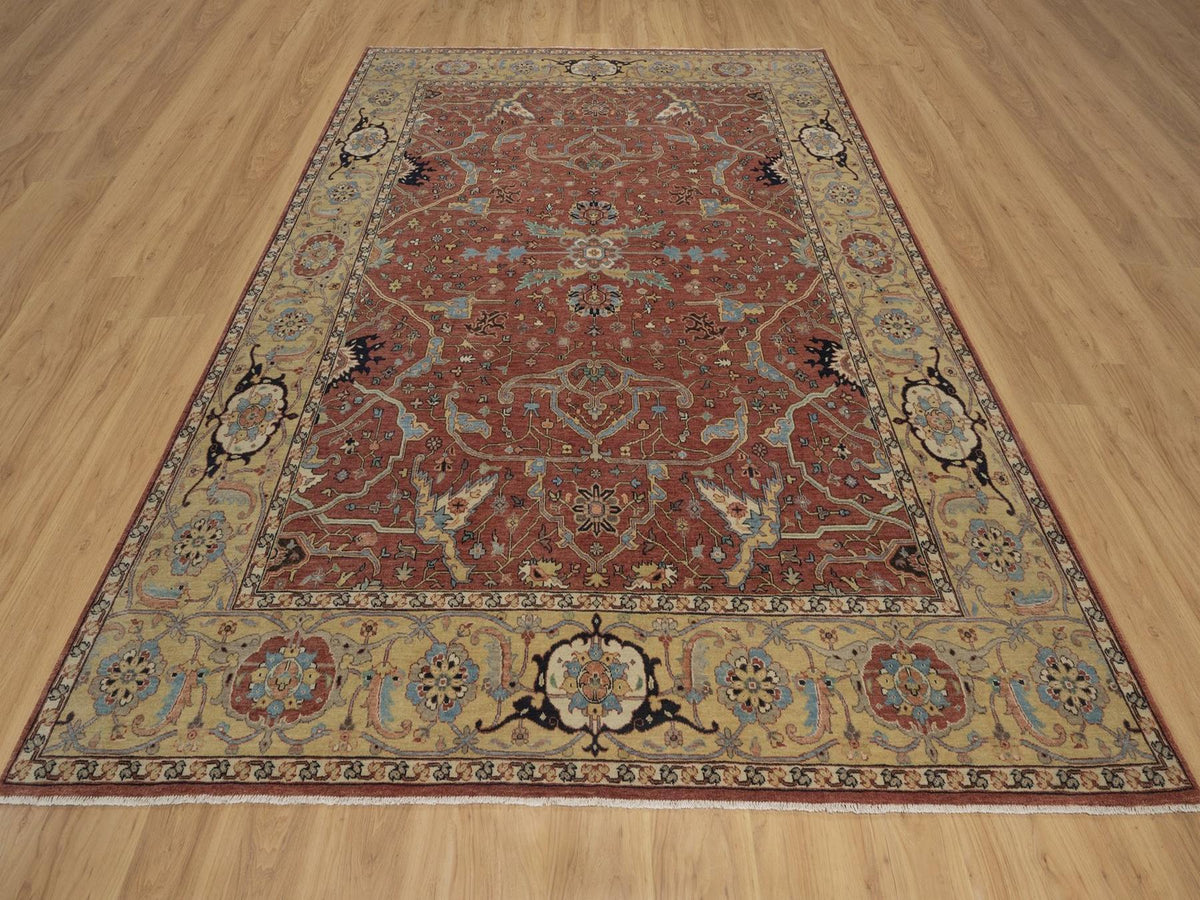 Heriz Heriz hand-knotted wool rug in Red, 7'10" x 10'1", SKU O092801 (view 2)