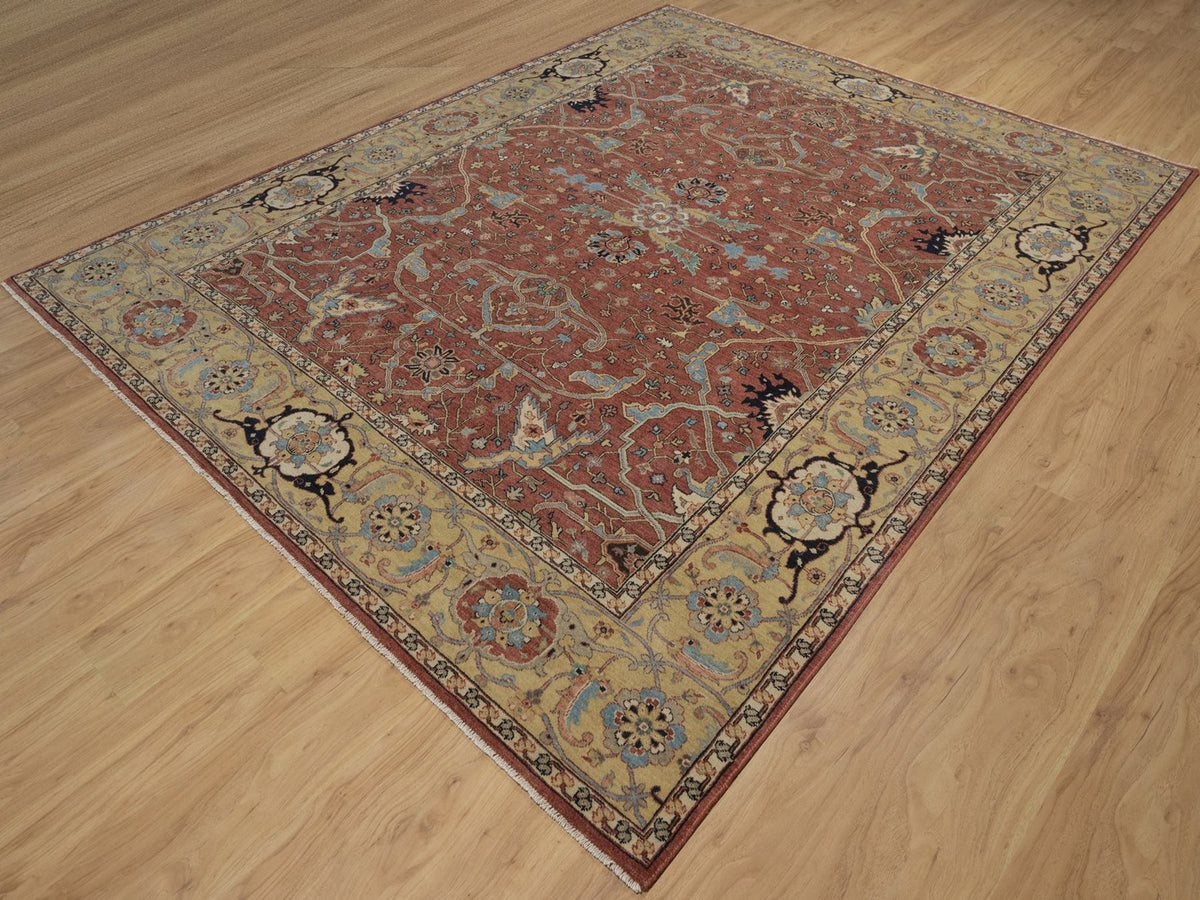 Heriz Heriz hand-knotted wool rug in Red, 7'10" x 10'1", SKU O092801 (view 3)