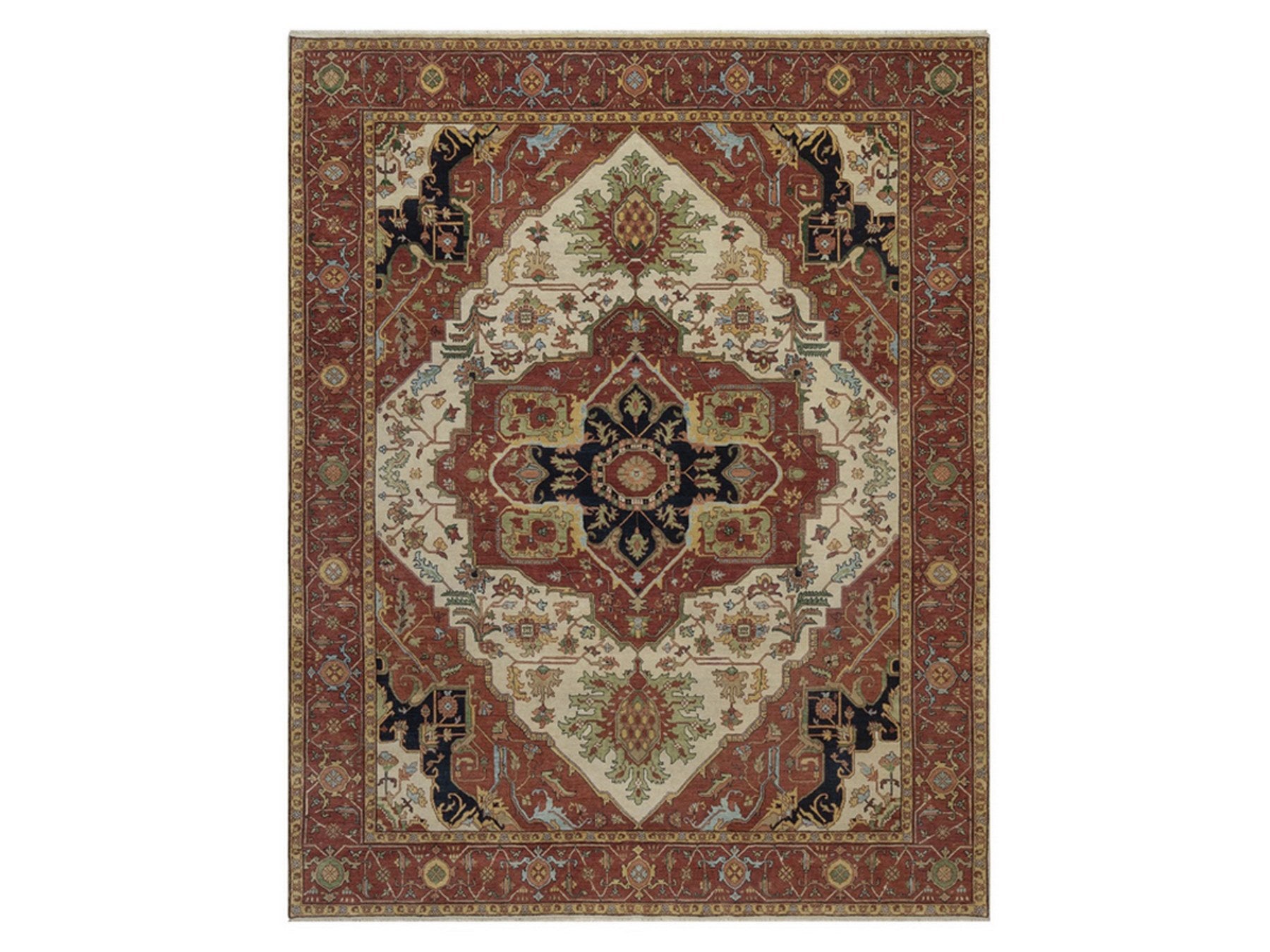 Heriz Heriz hand-knotted wool rug in Ivory, 7'10" x 9'10", SKU O092802