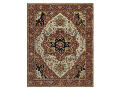Heriz Heriz hand-knotted wool rug in Ivory, 7'10" x 9'10", SKU O092802