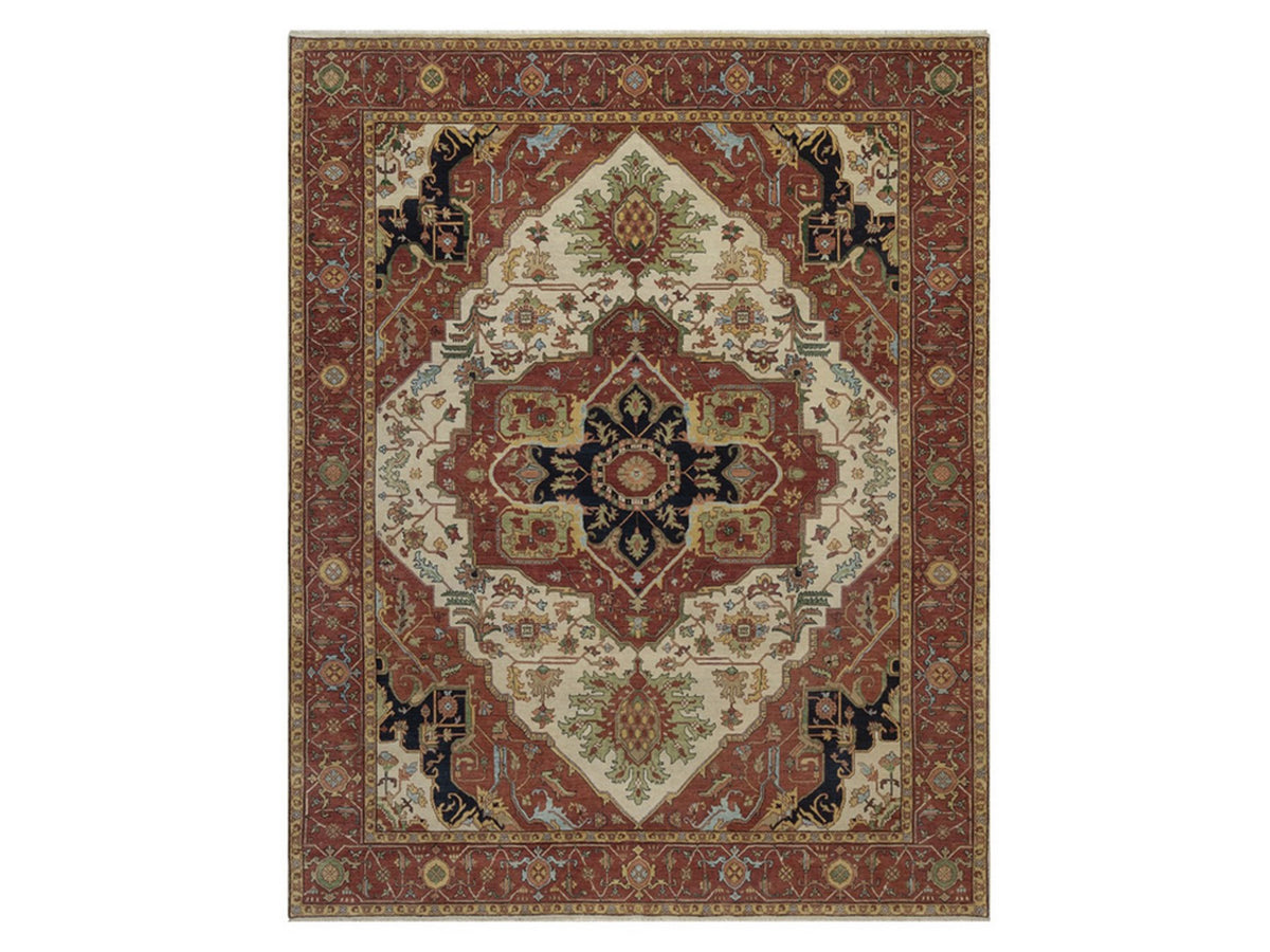 Heriz Heriz hand-knotted wool rug in Ivory, 7'10" x 9'10", SKU O092802