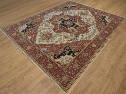Heriz Heriz hand-knotted wool rug in Ivory, 7'10" x 9'10", SKU O092802 (view 3)