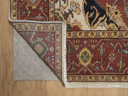 Heriz Heriz hand-knotted wool rug in Ivory, 7'10" x 9'10", SKU O092802 (view 4)