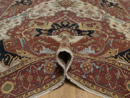 Heriz Heriz hand-knotted wool rug in Ivory, 7'10" x 9'10", SKU O092802 (view 5)