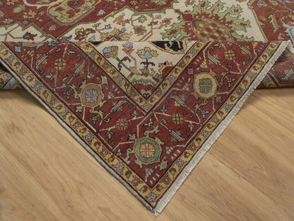 Heriz Heriz hand-knotted wool rug in Ivory, 7'10" x 9'10", SKU O092802 (view 6)