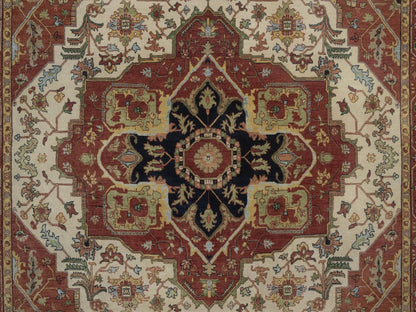 Heriz Heriz hand-knotted wool rug in Ivory, 7'10" x 9'10", SKU O092802 (view 8)