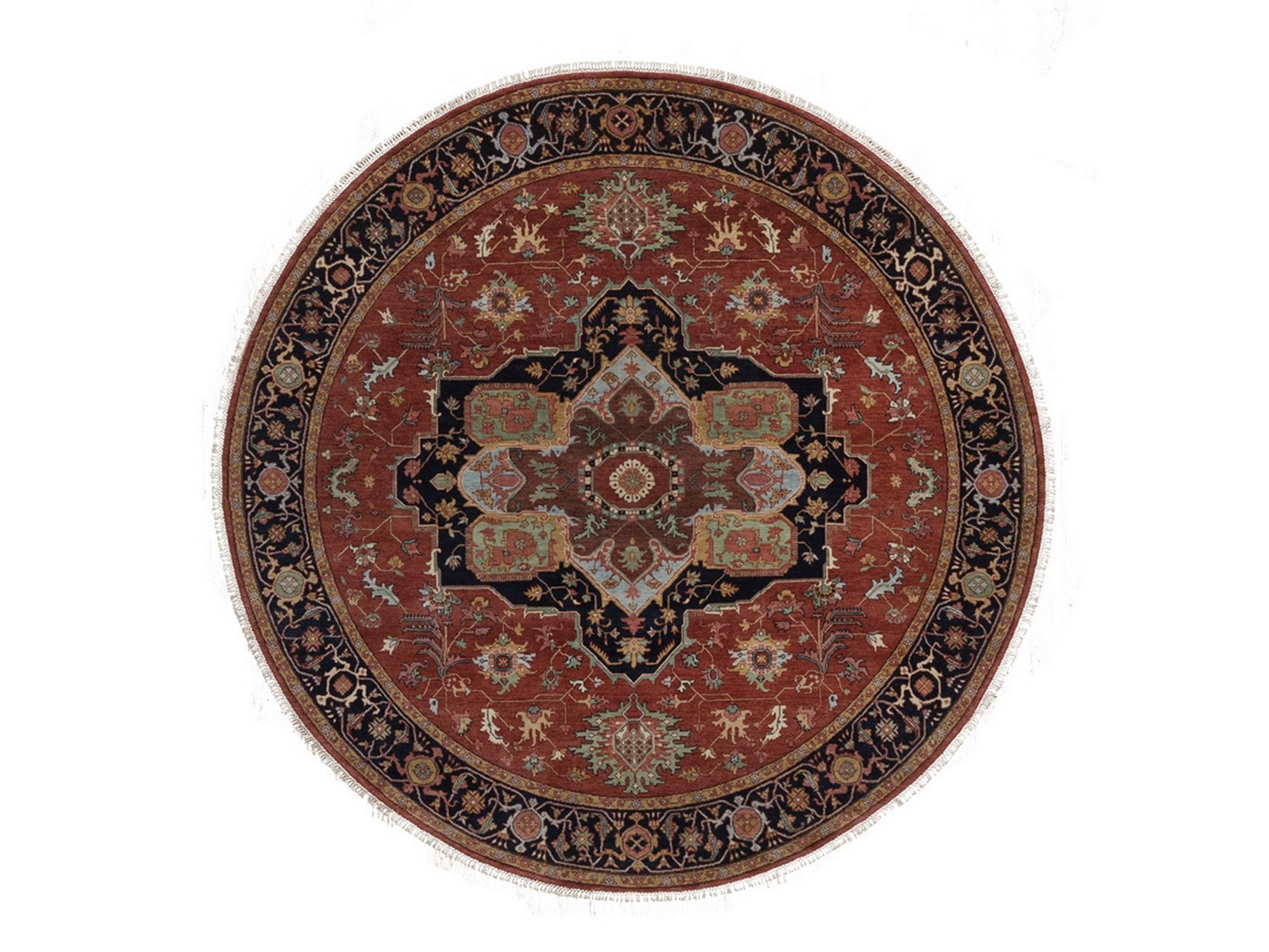 Heriz Heriz hand-knotted wool rug in Red, 7'10" x 7'10", SKU O092804