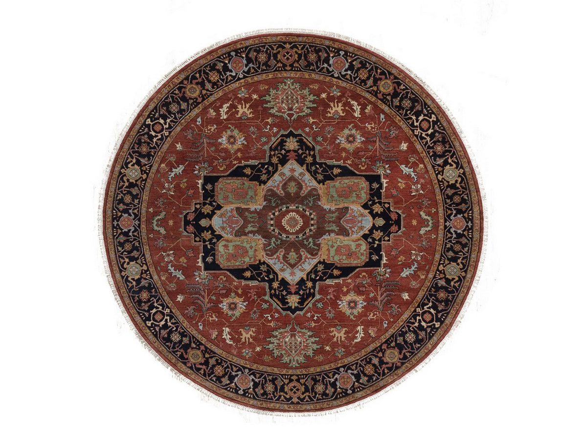 Heriz Heriz hand-knotted wool rug in Red, 7'10" x 7'10", SKU O092804