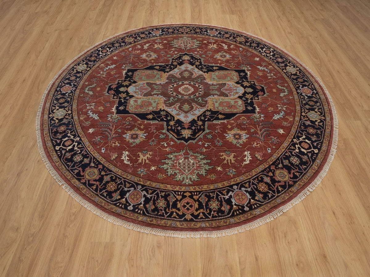 Heriz Heriz hand-knotted wool rug in Red, 7'10" x 7'10", SKU O092804 (view 2)