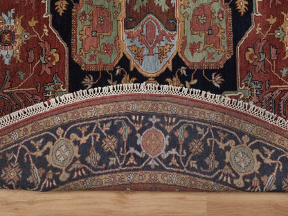 Heriz Heriz hand-knotted wool rug in Red, 7'10" x 7'10", SKU O092804 (view 4)