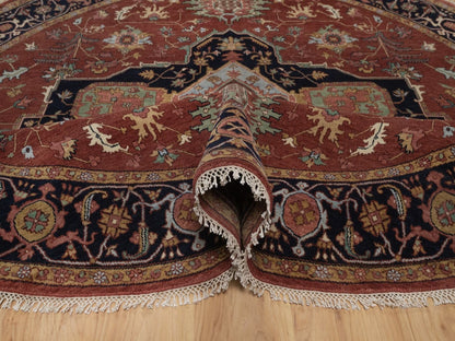 Heriz Heriz hand-knotted wool rug in Red, 7'10" x 7'10", SKU O092804 (view 5)