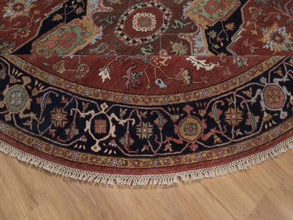 Heriz Heriz hand-knotted wool rug in Red, 7'10" x 7'10", SKU O092804 (view 6)