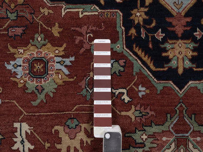 Heriz Heriz hand-knotted wool rug in Red, 7'10" x 7'10", SKU O092804 (view 7)