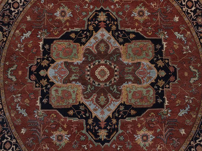 Heriz Heriz hand-knotted wool rug in Red, 7'10" x 7'10", SKU O092804 (view 8)