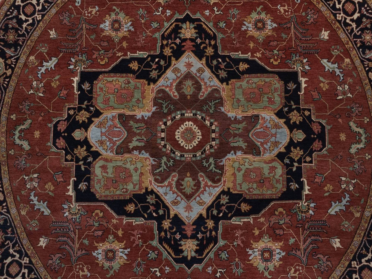 Heriz Heriz hand-knotted wool rug in Red, 7'10" x 7'10", SKU O092804 (view 8)