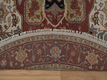 Heriz Heriz hand-knotted wool rug in Ivory, 7'11" x 7'11", SKU O092805 (view 4)