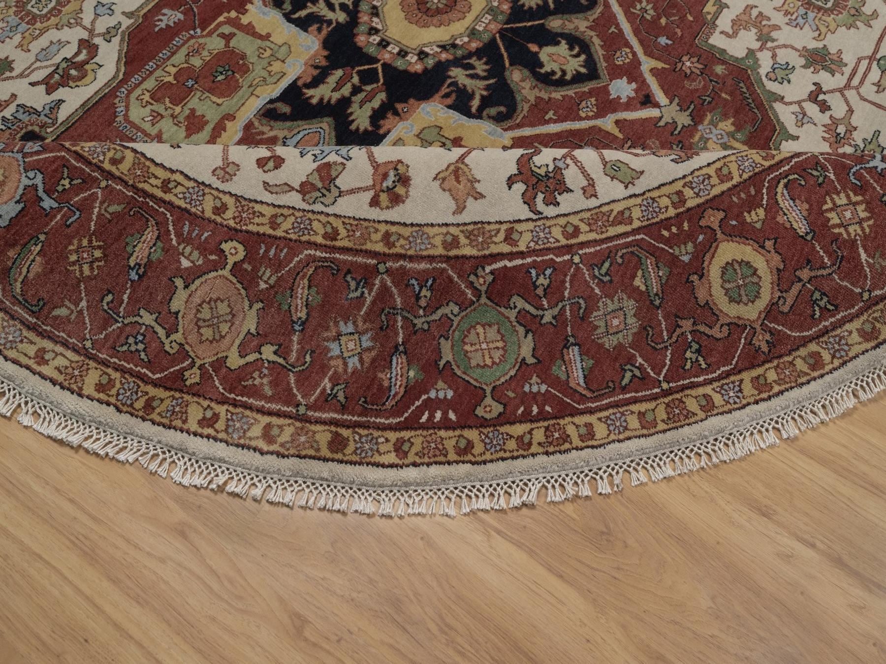 Heriz Heriz hand-knotted wool rug in Ivory, 7'11" x 7'11", SKU O092805 (view 6)