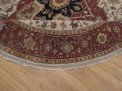 Heriz Heriz hand-knotted wool rug in Ivory, 7'11" x 7'11", SKU O092805 (view 6)
