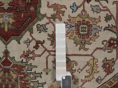 Heriz Heriz hand-knotted wool rug in Ivory, 7'11" x 7'11", SKU O092805 (view 7)