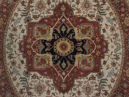 Heriz Heriz hand-knotted wool rug in Ivory, 7'11" x 7'11", SKU O092805 (view 8)