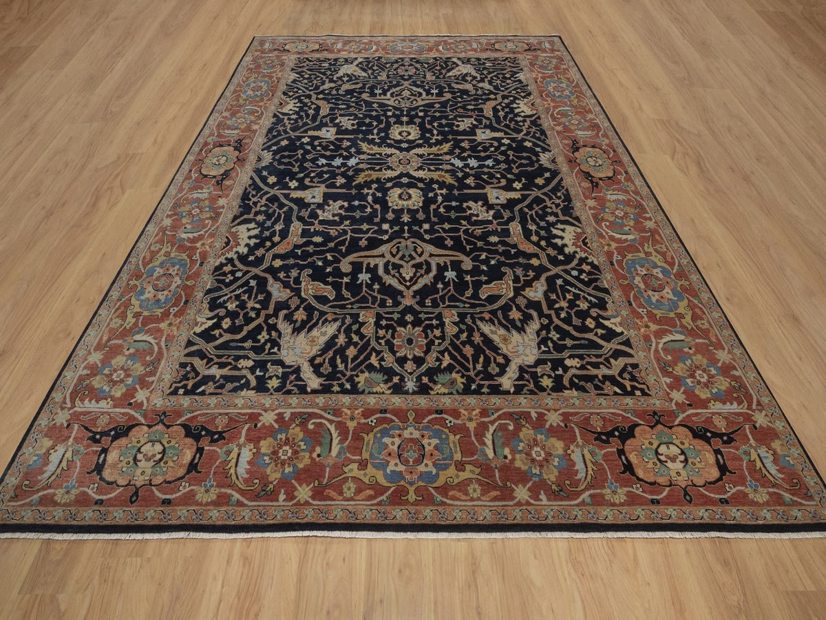 Heriz Heriz hand-knotted wool rug in Blue, 8'10" x 12'1", SKU O092806 (view 2)