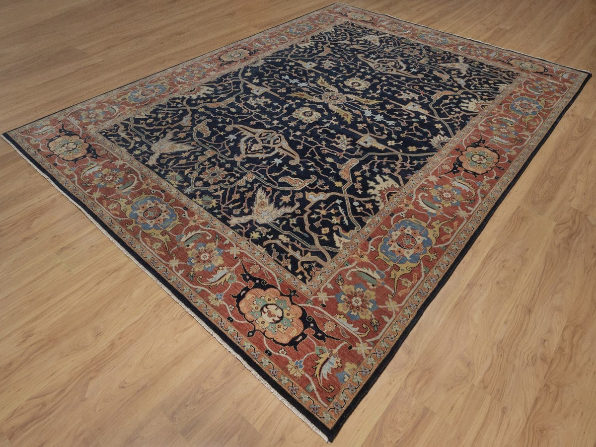 Heriz Heriz hand-knotted wool rug in Blue, 8'10" x 12'1", SKU O092806 (view 3)