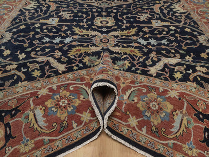 Heriz Heriz hand-knotted wool rug in Blue, 8'10" x 12'1", SKU O092806 (view 5)