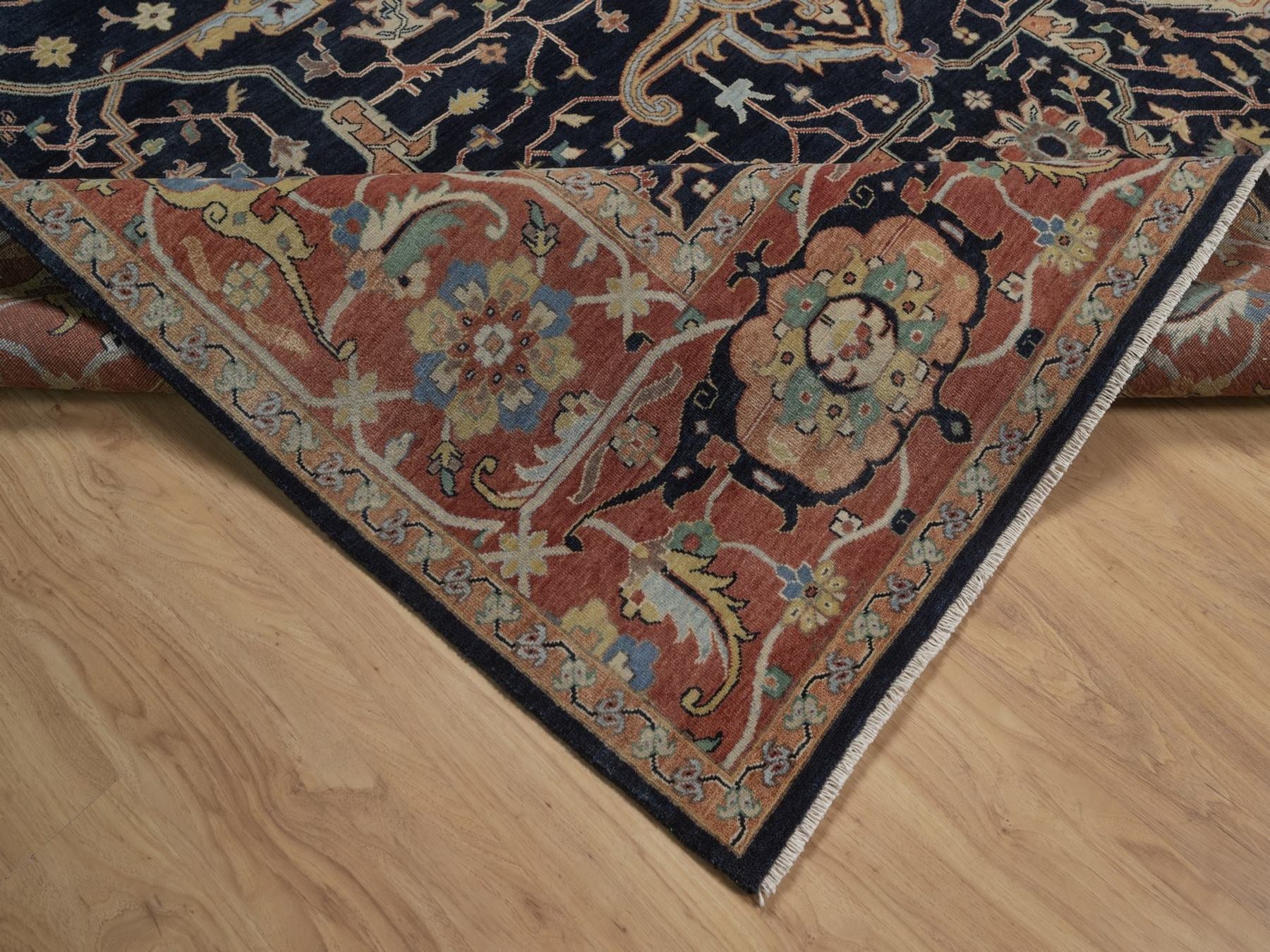 Heriz Heriz hand-knotted wool rug in Blue, 8'10" x 12'1", SKU O092806 (view 6)