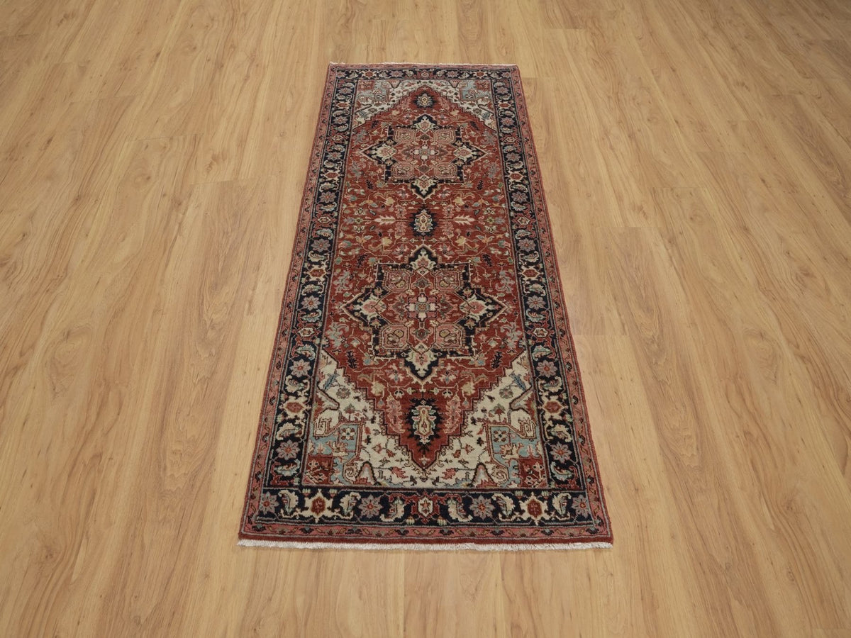 Heriz Heriz hand-knotted wool runner in Red, 2'7" x 6'3", SKU O092807 (view 2)