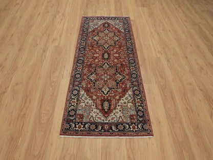 Heriz Heriz hand-knotted wool runner in Red, 2'7" x 6'3", SKU O092807 (view 2)