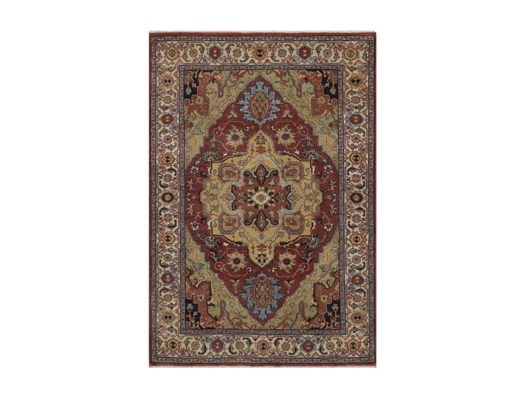 Heriz Heriz hand-knotted wool rug in Red, 4'1" x 5'11", SKU O092809