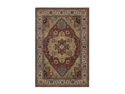 Heriz Heriz hand-knotted wool rug in Red, 4'1" x 5'11", SKU O092809