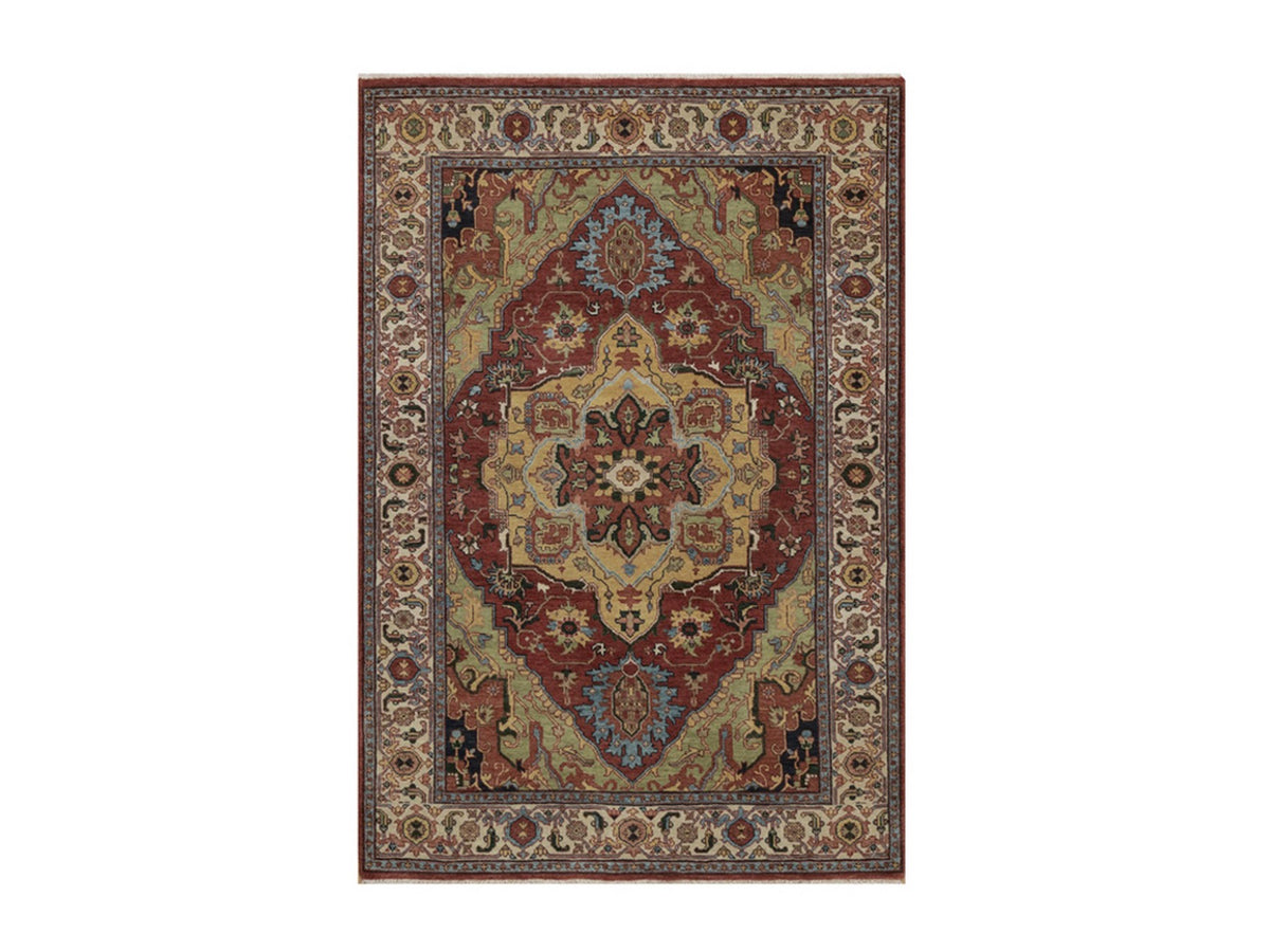 Heriz Heriz hand-knotted wool rug in Red, 4'1" x 5'11", SKU O092809