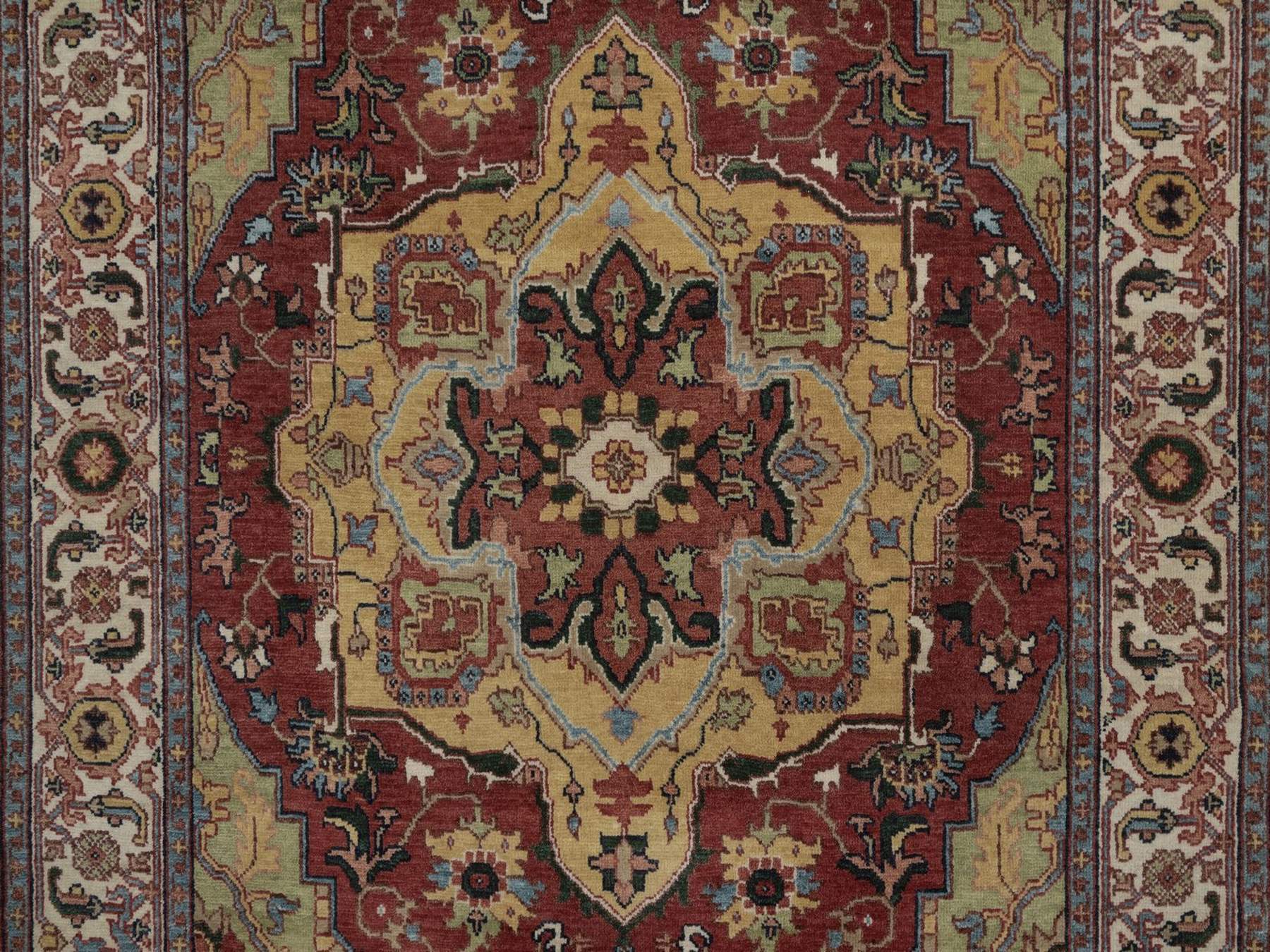 Heriz Heriz hand-knotted wool rug in Red, 4'1" x 5'11", SKU O092809 (view 5)