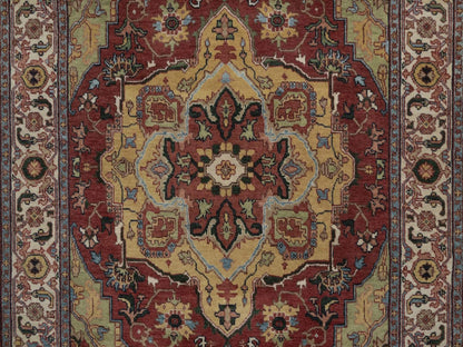 Heriz Heriz hand-knotted wool rug in Red, 4'1" x 5'11", SKU O092809 (view 5)