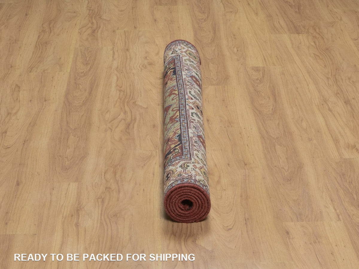 Heriz Heriz hand-knotted wool rug in Red, 4'1" x 5'11", SKU O092809 (view 6)