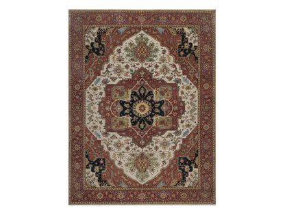 Heriz Heriz hand-knotted wool rug in Ivory, 9'1" x 12', SKU O092813