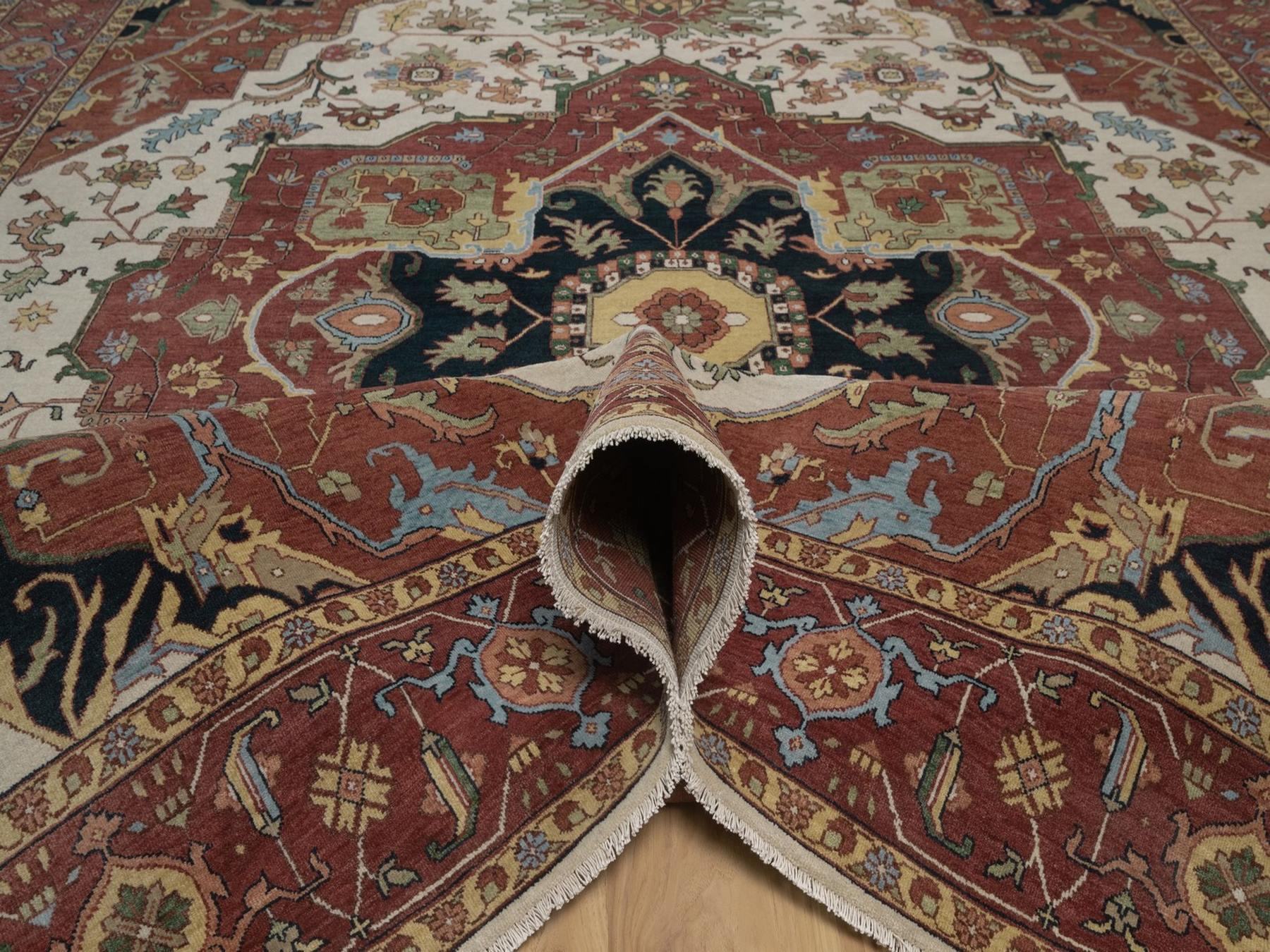 Heriz Heriz hand-knotted wool rug in Ivory, 9'1" x 12', SKU O092813 (view 5)