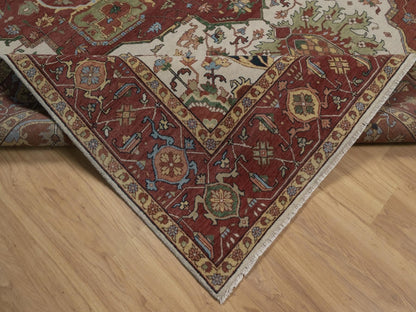 Heriz Heriz hand-knotted wool rug in Ivory, 9'1" x 12', SKU O092813 (view 6)