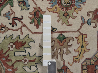 Heriz Heriz hand-knotted wool rug in Ivory, 9'1" x 12', SKU O092813 (view 7)
